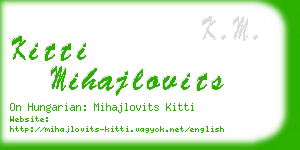 kitti mihajlovits business card